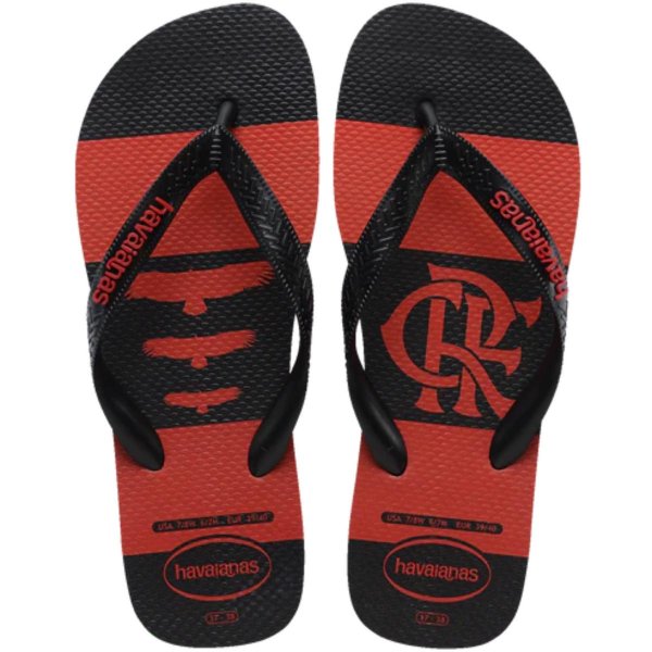 Chinelo Havaianas Top Times Flamengo - Preto e Vermelho