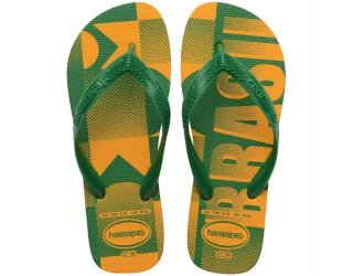 Chinelo Havaianas Vai Brasil Unissex - Amarelo Chinelo Havaianas Vai Brasil Unissex - Amarelo