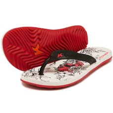 Chinelo Kenner Summer Caveira Floral Masculino - Branco e Vermelho