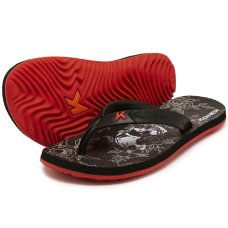 Chinelo Kenner Summer Caveira Floral Masculino - Preto e Vermelho