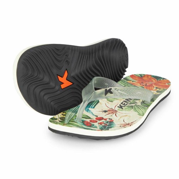 Chinelo Kenner Summer Botanical Masculino - Branco e Verde