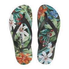 Chinelo Kenner Summer Botanical Masculino - Preto e Verde