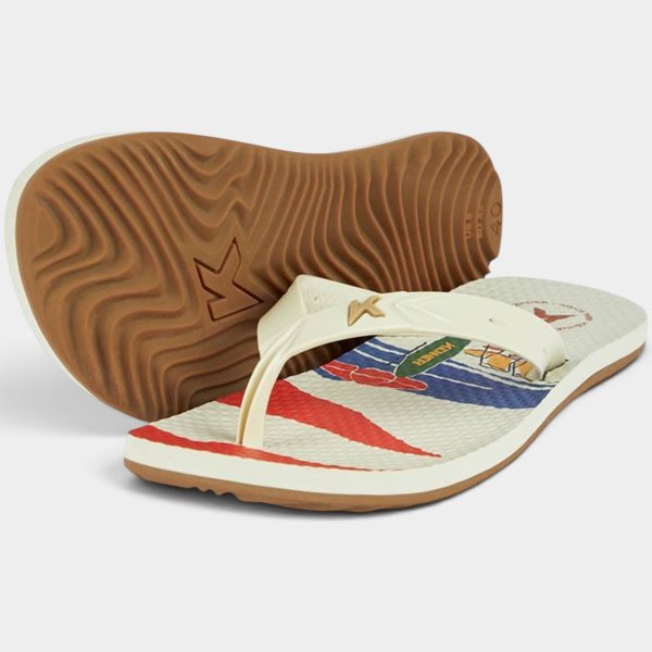 Chinelo Kenner Summer Brisa Masculino - Branco e Marrom