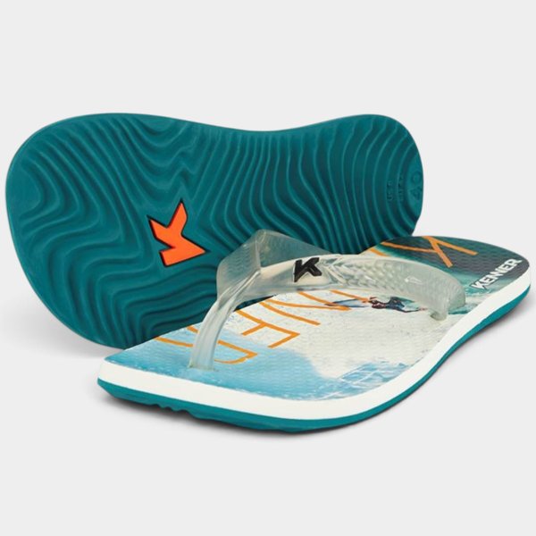 Chinelo Kenner Summer Floater Masculino - Verde Água e Branco 