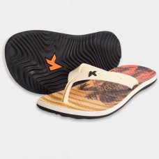 Chinelo Kenner Summer Tropicalia Masculino - Branco e Laranja