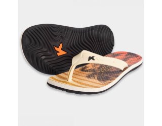 Chinelo Kenner Summer Tropicalia Masculino - Branco e Laranja Chinelo Kenner Summer Tropicalia Masculino - Branco e Laranja