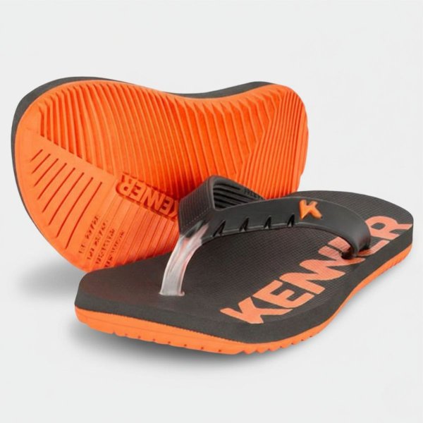 Chinelo Infantil Kenner Red Menino - Preto e Laranja