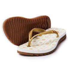 Chinelo Kenner Ibiza Maresia Estampada Feminino - Branco e Dourado