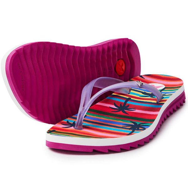 Chinelo Kenner Ibiza Listradinha Feminino - Rosa e Branco