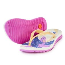 Chinelo Kenner Ibiza Palm Estampada Feminino - Branco e Rosa