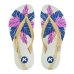 Chinelo Kenner Ibiza Palm Estampada Feminino - Branco e Rosa