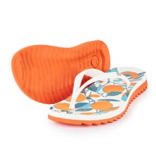 Chinelo Kenner Ibiza Laranjas Estampada Feminino - Branco e Laranja