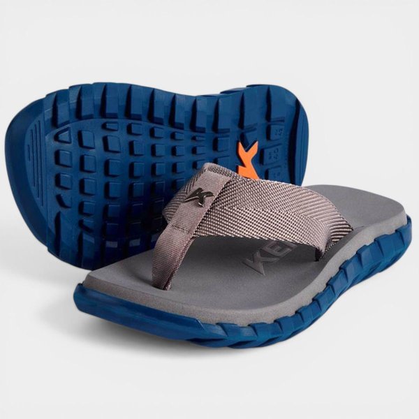 Chinelo Kenner Megah Masculino - Cinza e Azul Escuro