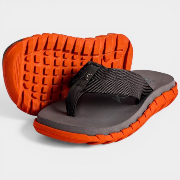 Chinelo Kenner Megah Masculino - Grafite e Laranja