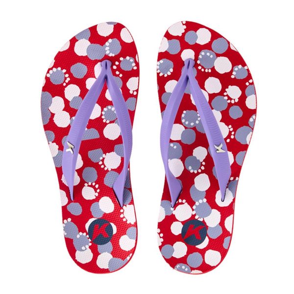Chinelo Kenner Ibiza Polka Feminino - Vermelho 
