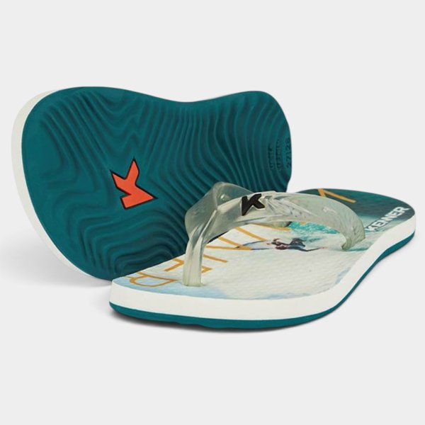 Chinelo Infantil Kenner Summer Floater Kids - Branco e Verde