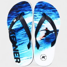 Chinelo Infantil Kenner Summer Surf Kids - Branco e Azul