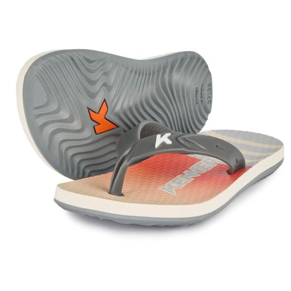 Chinelo Infantil Kenner Summer Listra Kids - Cinza e Laranja