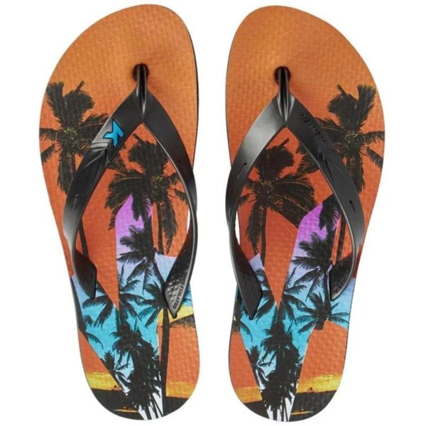 Chinelo Infantil Kenner Summer Tropical Kids - Laranja e Preto
