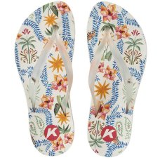 Chinelo Kenner Ibiza Floral Estrela Feminino - Branco e Rosa