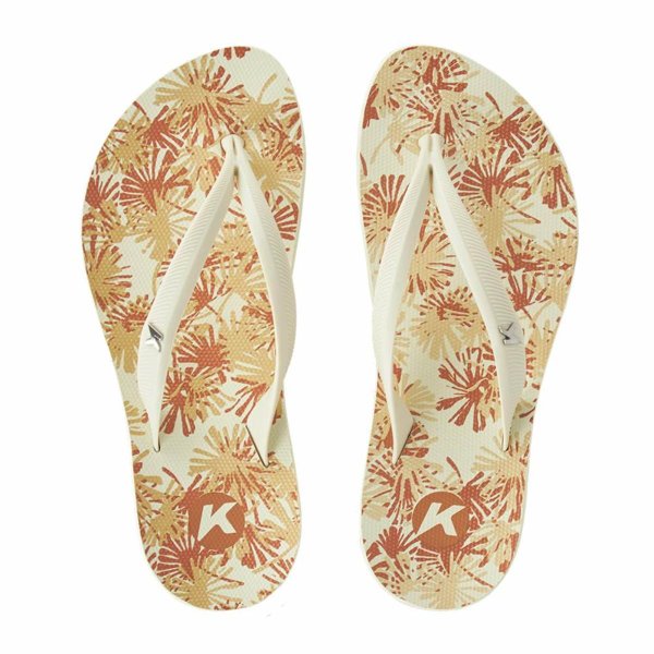 Chinelo Kenner Ibiza Plump Feminino - Branco e Laranja