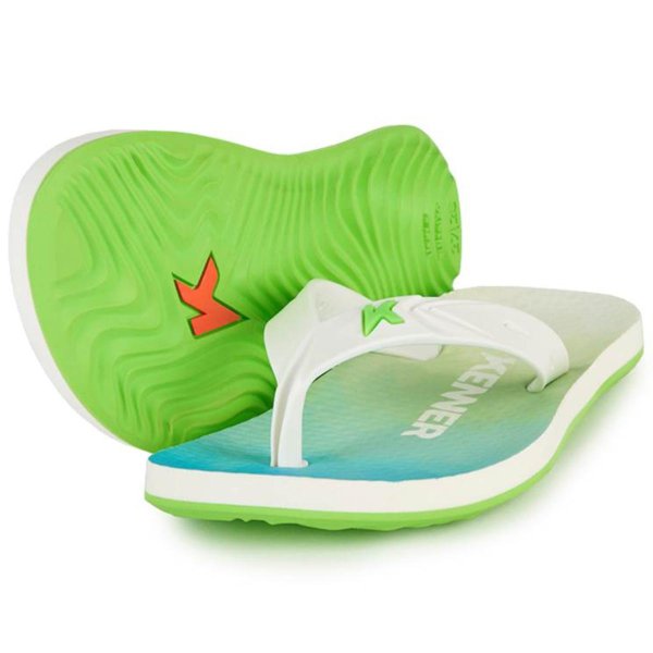 Chinelo Infantil Kenner Summer Degrade Kids - Branco e Verde