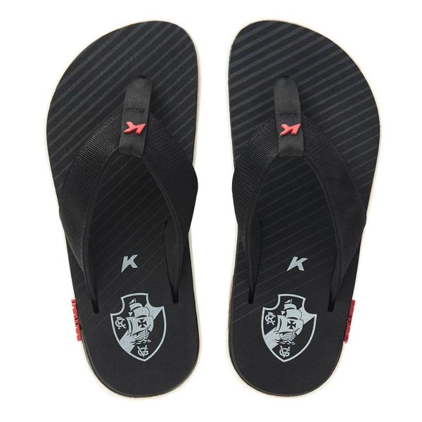 Chinelo Kenner Kivah Line Vasco Da Gama Masculino - Preto e Branco
