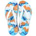 Chinelo Kenner Ibiza Flora Feminino - Azul e Laranja