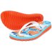 Chinelo Kenner Ibiza Flora Feminino - Azul e Laranja