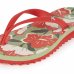 Chinelo Kenner Ibiza Flora Feminino - Verde e Vermelho