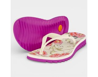 Chinelo Kenner Ibiza Oasis Feminino - Branco e Roxo Chinelo Kenner Ibiza Oasis Feminino - Branco e Roxo