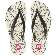 Chinelo Kenner Ibiza Outiline Feminino - Preto e Branco