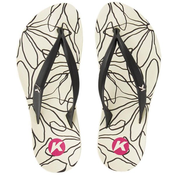 Chinelo Kenner Ibiza Outiline Feminino - Preto e Branco