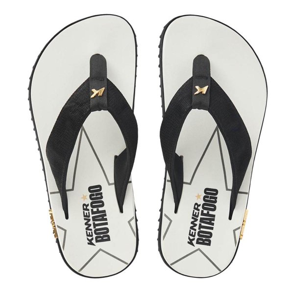 Chinelo Kenner Kivah Line Botafogo Masculino - Branco e Preto