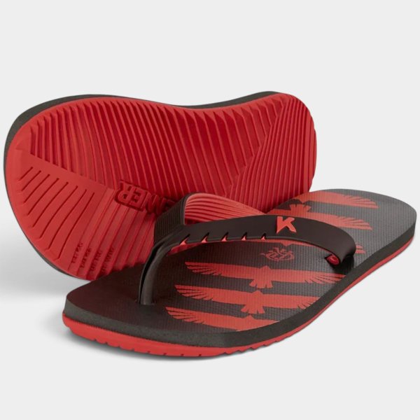 Chinelo Kenner Red Flamengo Rubro Negro Masculino - Preto e Vermelho