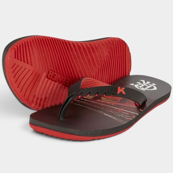 Chinelo Kenner Red Flamengo Rubro Negro Masculino - Preto