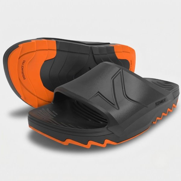 Chinelo Kenner Makho Slide Masculino - Preto e Laranja