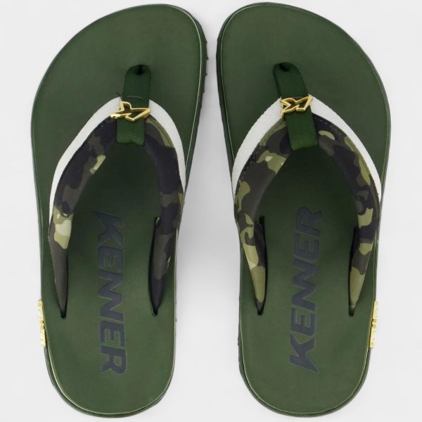 Sandália Kenner Kivah Colors Camuflagem Masculina - Verde