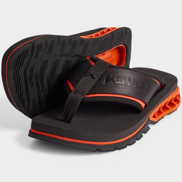 Chinelo Kenner Rakka Sport Masculino - Preto e Laranja