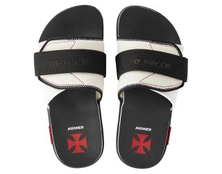 Chinelo Kenner Vasco Kivah Slide Masculino - Preto e Branco
