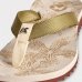 Chinelo Kenner Kyra Slim Estampada Feminino - Branco e Dourado