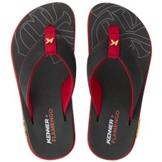 Chinelo Kenner Flamengo Kivah Masculino - Preto e Vermelho