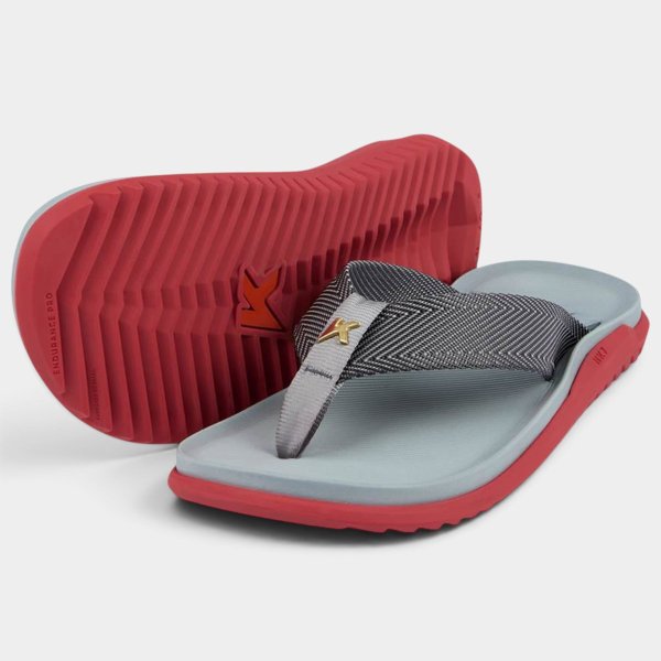 Chinelo Kenner Nk7 Masculino - Cinza e Vermelho