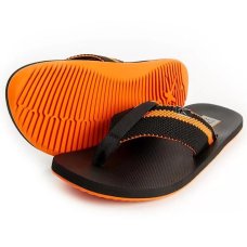 Sandália Kenner Kasual Elastic Stripe Masculina - Preto e Laranja