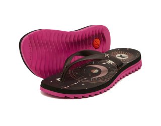 Chinelo Kenner Ibiza Astros Feminino - Preto e Rosa