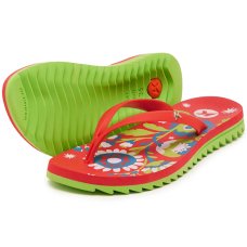 Chinelo Kenner Ibiza Niky Feminino - Verde e Vermelho