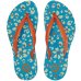 Chinelo Kenner Ibiza Onça Feminino - Azul e Laranja