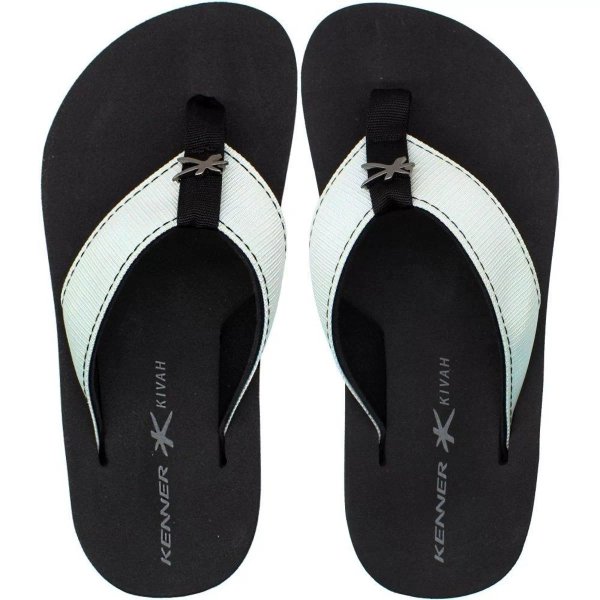 Sandália Kenner Kivah TKS Masculina - Branco e Preto