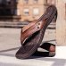 Chinelo Couro Pegada Amortech 131221 Masculino - Marrom Escuro