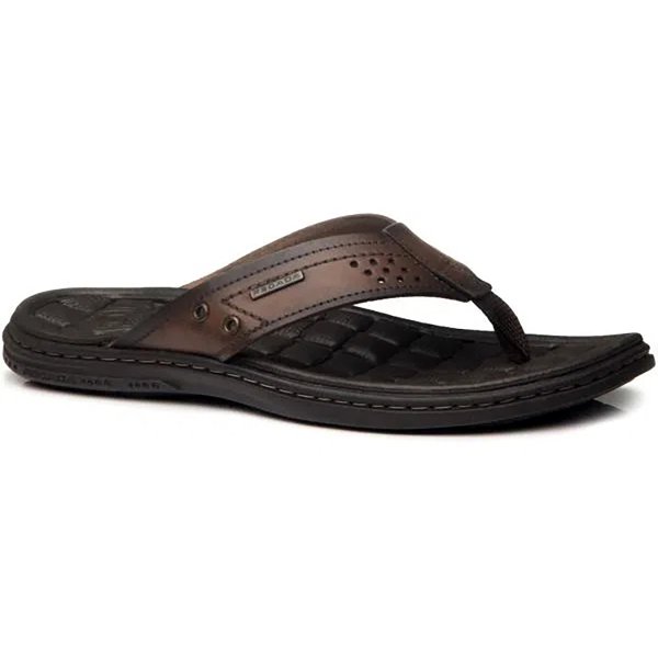 Chinelo Couro Pegada Amortech 131221 Masculino - Marrom Escuro